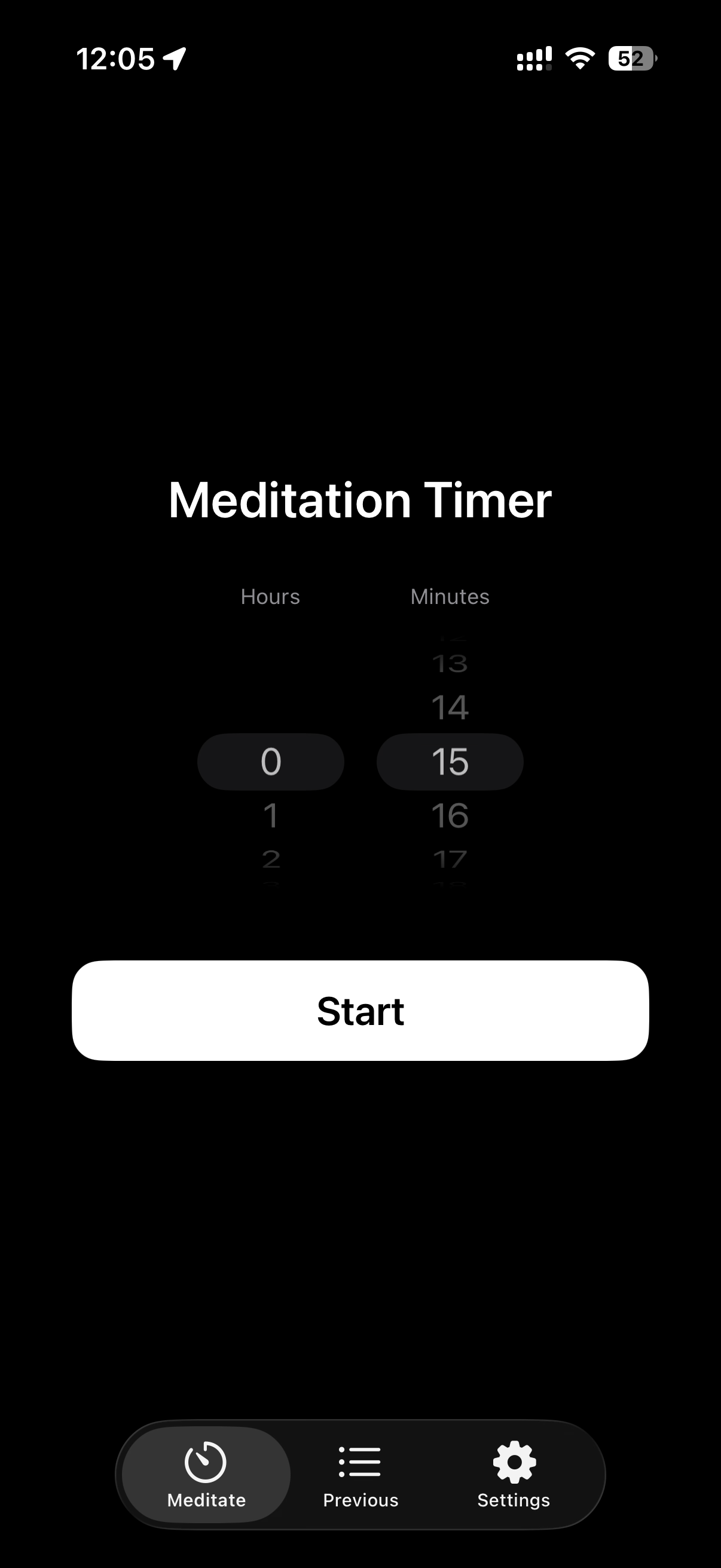 Set your meditation duration